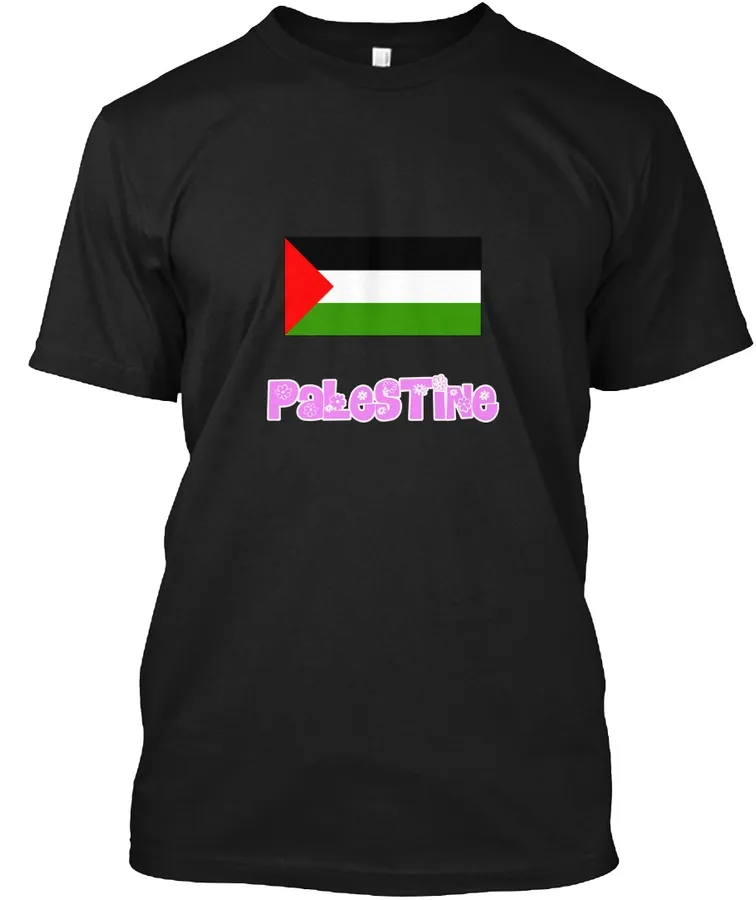 Palestine Flag Pink Flower Design t-shirt