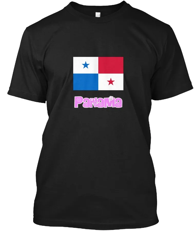 Panama Flag Pink Flower Design t-shirt