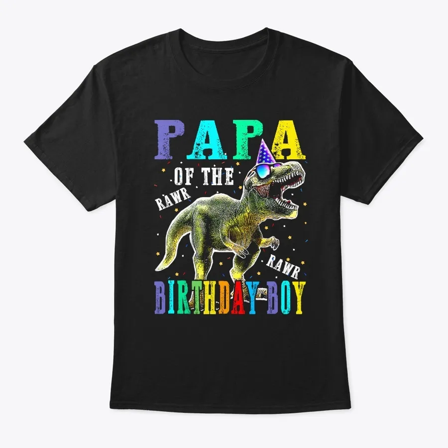 Papa Of The Birthday Boy Dinosaur t-shirt