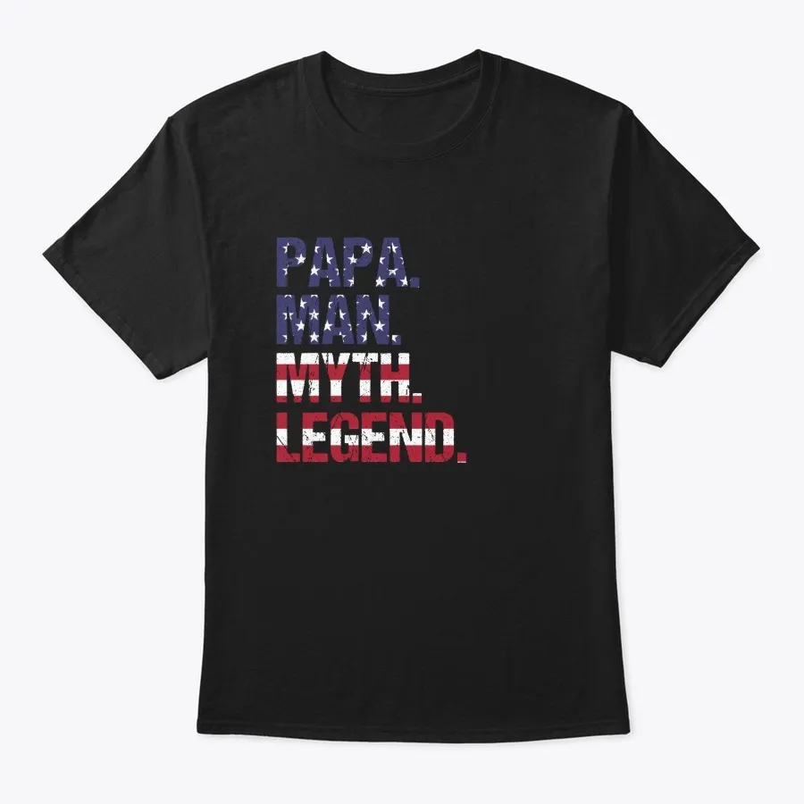 Papa Man Myth Legend American Flag t-shirt