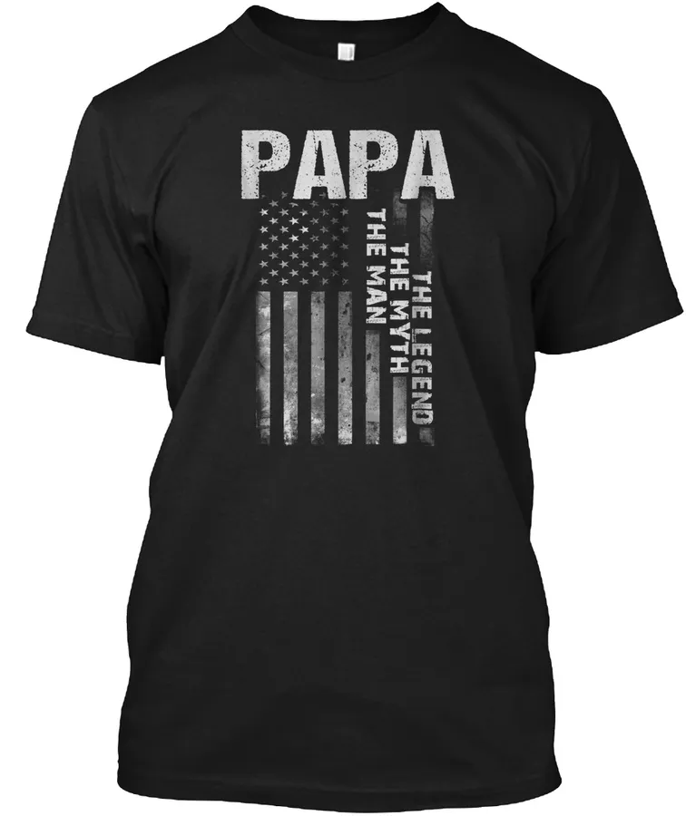 Mens Papa Man Myth Legend American Flag t-shirt