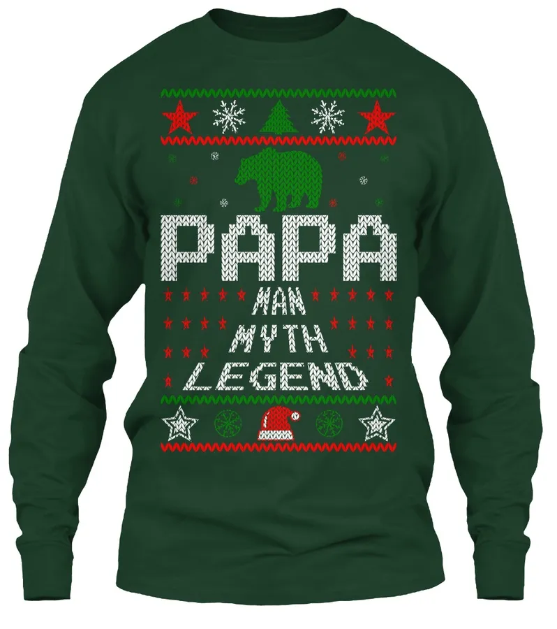 Papa Man Myth Legend Ugly Christmas Tees t-shirt