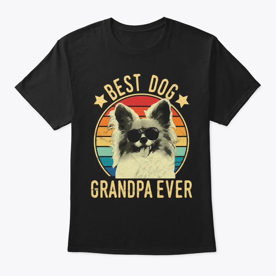 Best Dog Grandpa Ever Papillon Fathers D t-shirt