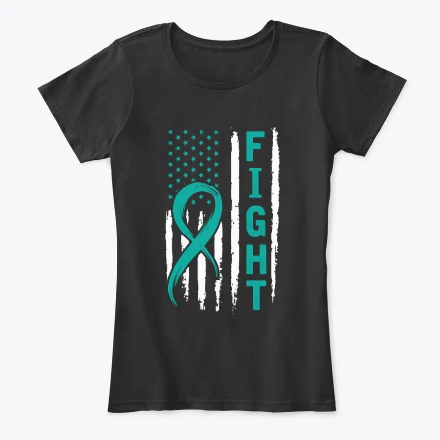 Usa Flag Fight Ovarian Cancer Cure Tee t-shirt