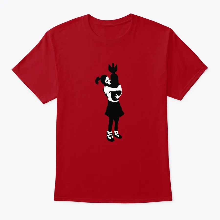Banksy Love Bomb Girl Hugging Bomb t-shirt