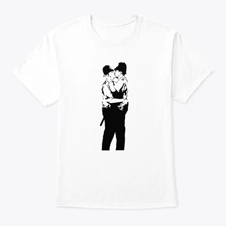 Banksy Kissing Policemen t-shirt
