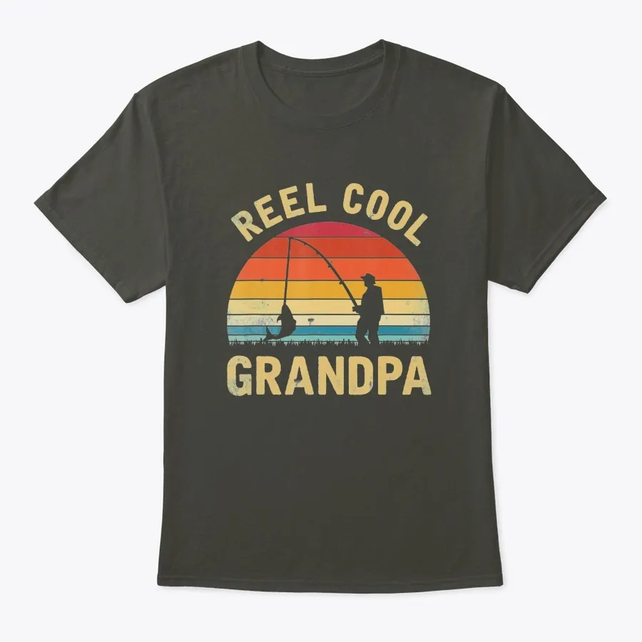 Mens Vintage Reel Cool Grandpa Fish Fi t-shirt