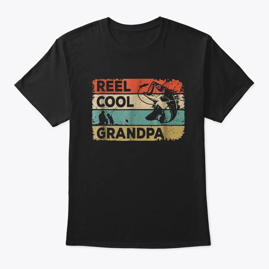 Vintage Reel Cool Grandpa Fish Fishing t-shirt