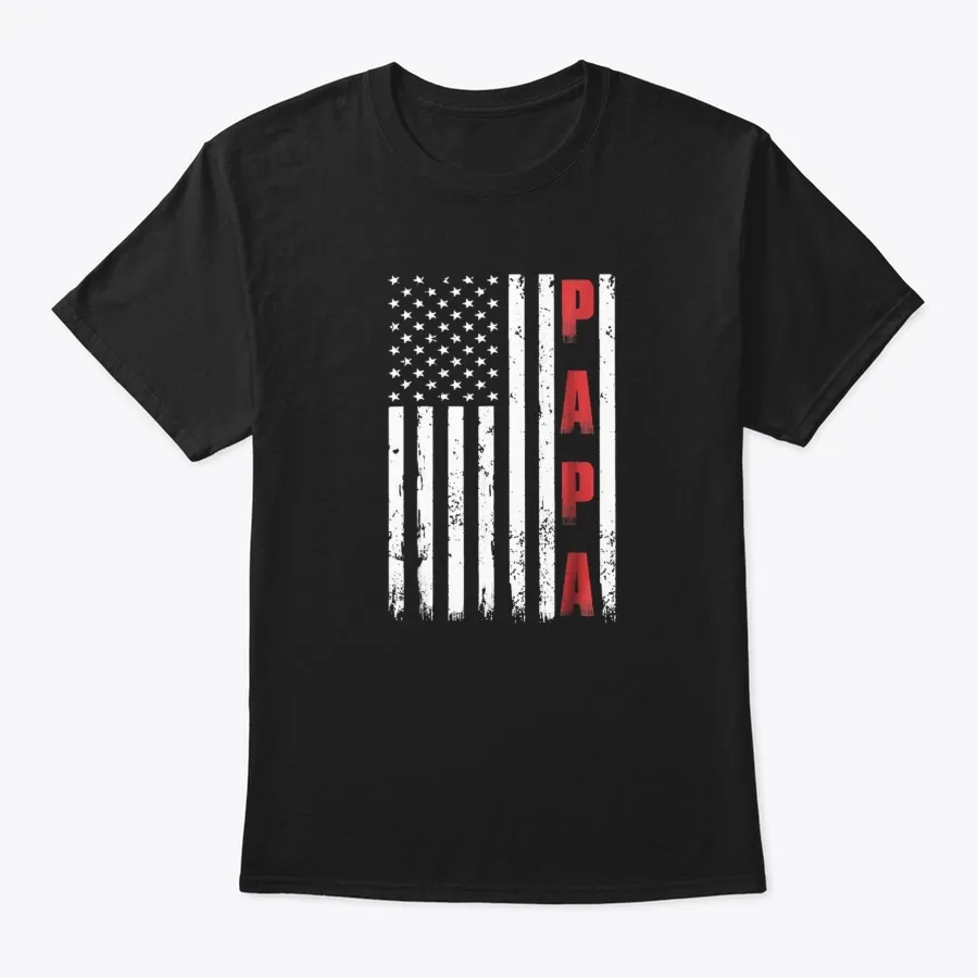 Proud Papa Fathers Day American Flag t-shirt