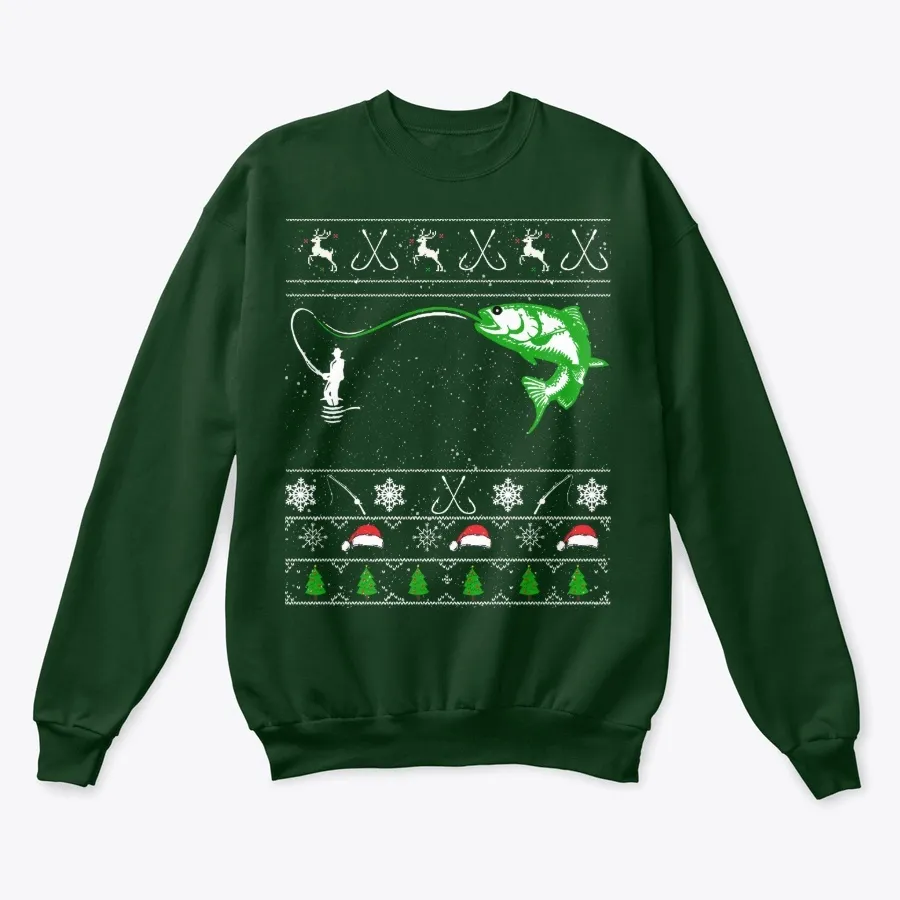 Funny Fishing Ugly Christmas Sweater t-shirt
