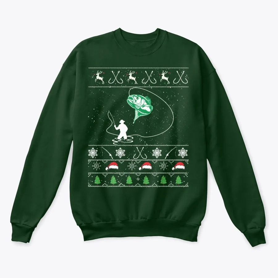 Funny Fishing Ugly Christmas Sweater t-shirt