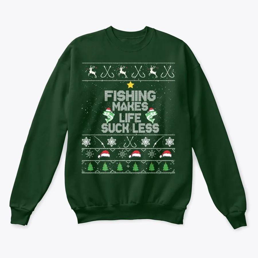 Funny Fishing Ugly Christmas Sweater t-shirt