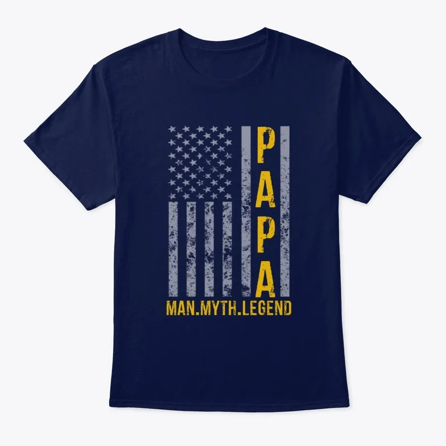 Papa Man Myth Legend American Flag t-shirt